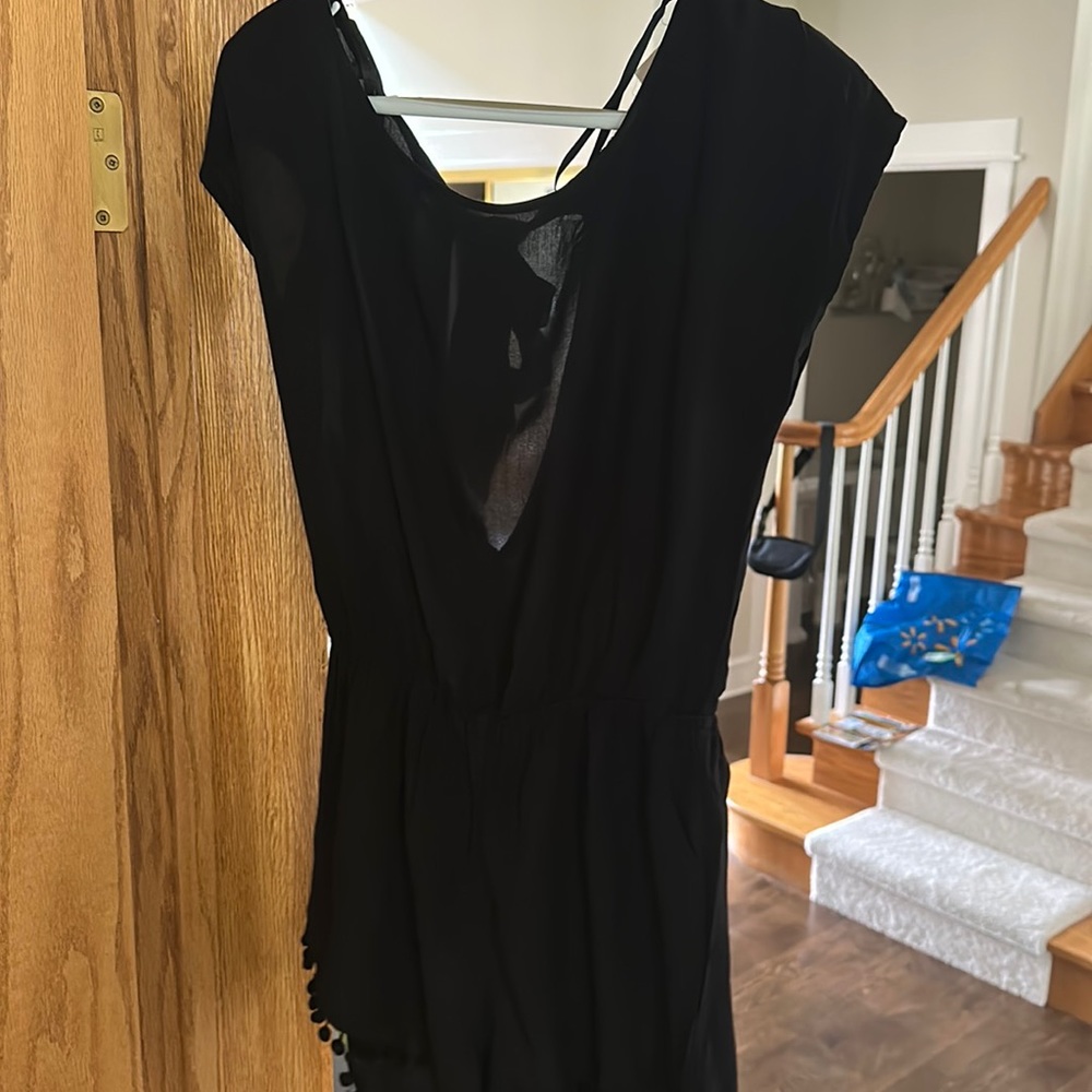 Black short sleeved romper